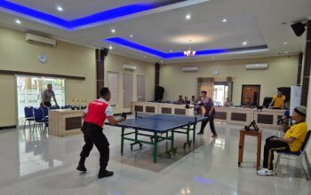 Semarak Final Tenis Meja Polres Lombok Barat HUT Bhayangkara ke-79