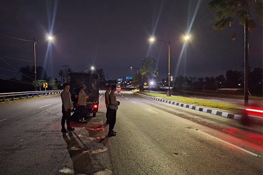 Polsek Gerung Intensifkan Patroli Malam di Jalur Bypass BIL Lombok Barat
